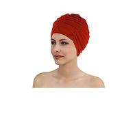 Fashy Women fabric swim caps Fabric Swim Cap With Plastic Liining - red, one size