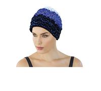 Fashy Women Frill swim cap Frill Swim Cap Wih Plastic Lining and Seal - blue, one size