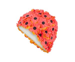 Fashy Women's Rubber All Over Flower Swim Cap in Pink Fashy Pink