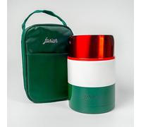 FASIAH Stainless Steel Food Flask, 750 ml, BPA-Free Lunch Box, Mug, Travel Bag for Hot Meals, Coffee, Soup to Take Away (Italy Flag Green, White, Red)