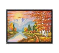 fasient 72in 4:3 Projection Screen, Synthetic Polyester Fabric, Front & Rear Projection, Portable, Ideal for Indoor/Outdoor Home Theater