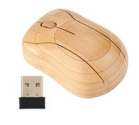fasient Wireless Mouse 2.4GHz Bamboo Wireless Optical Mouse with USB Mini Receiver, 1600 DPI Optical Tracking, Sweat-resistant, for Laptop Computer PC