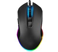 fasient1 Wired Gaming Mouse USB 8-Key Mechanical Mouse LED Breathing Light Mouse, 3200dpi, for PC Laptop Desktop - Black