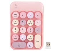 fasient1 Wireless Numeric Keyboard, 2.4G 18 Keys Portable Numeric Keypad with Mini USB Receiver for Computer/Laptop/Laptop/Desktop/Tablet - Pink
