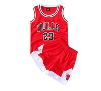 FASIOHDIO Red Basketball Kids Shirt, Boys Tank Top, Size 8-10 Years, Collarless, Polyester, Straight Fit, Pull On, Straight Hemline, Sports with Letter Print, Breathable, Quick Drying