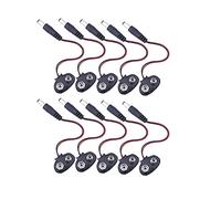 Fasizi 10pcs 9V Battery Connector Cable Clip with 2.1 x 5.5 mm Male DC Power Plug T Type for Arduino
