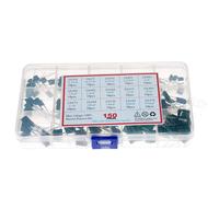 Fasizi 150PCS 15 Value(each 10pcs) 100V 0.33NF- 470NF Polyester Film Capacitor Assortment Kits + Plastic Box
