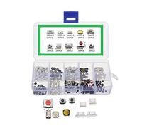 Fasizi 250PCS 10Value Tactile Push Button Switch Micro Momentary Tact Assortment Kit + Plastic Box