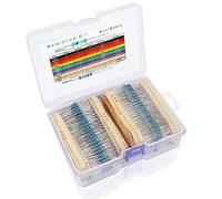 Fasizi 2600Pcs 130 Values Resistor Kit, 1% Assorted Resistors 1 Ohm-3M Ohm 1/4W Metal Film Resistors Assortment with Storage Box for DIY Projects