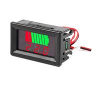 Fasizi 2Pcs Car Battery Charge Level Indicator 12V -72V Lithium Battery Capacity Meter Test Display LED Tester Voltmeter - red