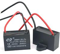 Fasizi 2Pcs CBB61 2uF 450V AC 50/60Hz Air Conditioner Fan Motor Running Capacitor