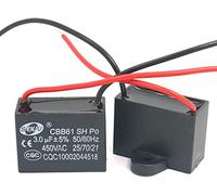 Fasizi 2Pcs CBB61 3uF 450V AC 50/60Hz Air Conditioner Fan Motor Running Capacitor