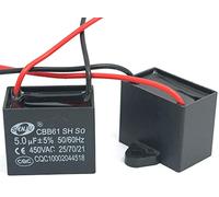 Fasizi 2Pcs CBB61 5uF 450V AC 50/60Hz Air Conditioner Fan Motor Running Capacitor