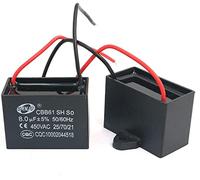 Fasizi 2Pcs CBB61 8uF 450V AC 50/60Hz Air Conditioner Fan Motor Running Capacitor