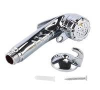 Fasizi ABS Showerhead 1/2 inch Push Button Hand Shower, Chrome Camping Bathroom Shower, Boat with Start/Stop Button