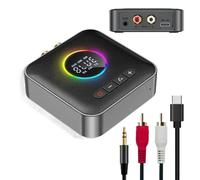 Fasizi Bluetooth 5.4 2-in-1 Transmitter & Receiver - HiFi Wireless Audio Adapter (3.5mm) for Home Stereo, Car, TV & More