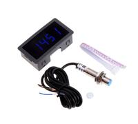 Fasizi DC 8-24V 4 Digital LED Tachometer RPM Speed Meter with Hall Proximity Switch Sensor NPN 10-9999RPM