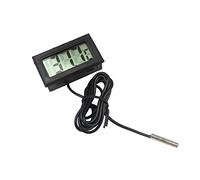 Fasizi Digital LCD Thermometer Temperature Monitor with External Probe For Fridge Freezer Refrigerator Aquarium -Black