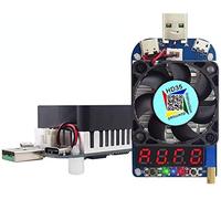 Fasizi Electronic Load Tester USB Load Resistor Module Trigger QC2.0 QC3.0 35W 0.25-5A HD35 USB Interface Discharge Adjustable Constant Current Intelligent Temperature Control with Cooling Fan