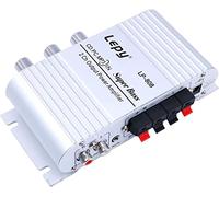 Fasizi LP-808 12V MiNi Portable Wired HiFi Amplifier with 3A power supply For Home Car Phone - Silver