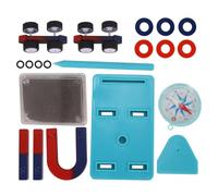 Fasizi Magnetic Science Learning Kit 18 Piece Physics Magnet Experiment set with Bar Ring Horseshoe Magnets for Students