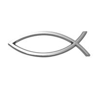 FASIZI Silver Jesus Fish Car Emblem Acrylic 3D Fish Shape Car Sticker for Vehicle Body and Tail Decoration