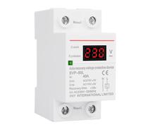 Fasizi Single Phase Self Resetting Intelligent Overvoltage and Undervoltage Protector, with Digital Display Delay Automatic Resets 220V 40A