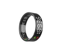 Fasizi Touch Display Smart Ring Heart Rate Monitor Black 18.2mm Inner Diameter Wireless Charging Case