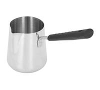 FASJ 350ml 304 Stainless Steel Mini Turkish Coffee Pot with Spout, 3.54 x 3.35 x 2.95in, Silver, 0.35L, Heats Hot Beverages, Butter/Milk/Tea/Maple Syrup/Sauce