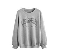 FASLOLSDP Hooded Sweatshirt Women's Printed Hoodie Y2K Fashion Cotton Mix Plus Size Long Sleeve with Zip Pocket for Parties and Events for Teenagers and Adults, gray, L