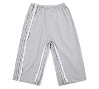 FASLOLSDP Men's Clothing for Bedridden Patients with Side Zip Patient Trousers Incontinence Trousers Rehabilitation Trousers for Disability Elderly People Paralysis Clothing, lightgrey, L