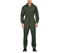 FASLOLSDP Men's Fighter Jet Pilot Costume, Pilot Suit with Badge, Carnival & Fancy Dress Uniform, Aviator Jumpsuit for Adults, Halloween Party Costume, Fancy Dress, Military Pilot Costume