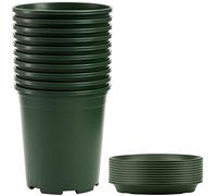 Fasmov 10PCS 1 Gallon Durable Nursery Pot Garden Flower Pots Nursery Plant Container Kit with 10 Pcs Matching Pallets