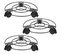 Fasmov 3 Pack Plant Caddy with Wheels Heavy Duty Metal Iron Potted Plant Stand with Locking Wheels Indoor Outdoor Tool