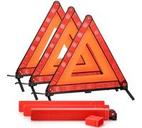 Fasmov 3-Pack Triple Warning Triangle Emergency Warning Triangle Reflector Safety Triangle Kit