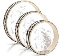 Fasmov 3 Pieces Wave Bead Ocean Drum, Sea Wave Sound Drum Percussion with Hardwood Shell Ocean Sound Musical Instrument Percussion for Home School Supplies, 6 Inch, 8 Inch, 10 Inch