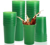 Fasmov 30 Pack 16 oz. Plastic Cups Plastic Tumblers Blank Reusable Drink Tumblers for Parties, Events, Marketing, Weddings, Green