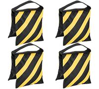 Fasmov 4 Pack Photographic Sandbag Heavy Duty Sand Bag Empty Weight Bags for Light Stands, Boom Stand, Tripod (Yellow)