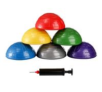 Fasmov 6 Pack Balance Pod, Balance Trainer Dots for Squat Touch Downs, Core Body Balancing, Inflatable Stepping Pads, 1 Hand Pump