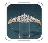 FASNAHOK Gold CZ Wedding Tiaras for Brides Floral Princess Crowns for Women Cubic Zirconia Bridal Headband Sweet 16 Crown Birthday Hair Accessories