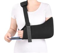 Fasola Arm Sling Reversible, Shoulder Sling with Support Board for Extra Stable, Lightweight Sling with Neck Padding for Broken Collarbone, Shoulder, Rotator Cuff, Elbow, Wrist Injury, L