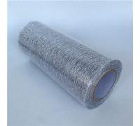 FASOLI Silver Metallic Mesh Tulle Ribbon 15cm x 15cm, 9.2m/roll, Wedding, Party, Birthday, Holidays, Formal, Celebratory, Tartan, Striped