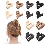 FASOTY 12Pcs Small Hair Clips Matte Medium Hair Clips for Women and Girls Small Claw Clips for Thin/Medium Fine Hair Strong Hold Jaw Clips Non-Slip Cute Mini Hair Clips (Neutral Color)