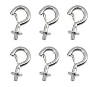 Faspiroty 6Pcs M6 304 Stainless Steel Question Mark Hanging Hook Bolt Eye Hook with Spring Buckle Connecting Hook for Ceiling Haning Hammock, Sandbag, Chain, Awning