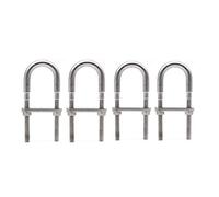 Faspiroty Stainless Steel Boat Stern/Bow Tie Down Eye U Bolt Marine M8x100MM Pack of 4