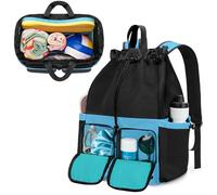 Fasrom Mesh Swim Backpack, 30L Swim Gear Bag with Wet/Dry Compartment and Waterproof Bag for Swimming, Gym, Water Sports, Athlete Training, Blue (Empty Bag Only, Patent Design)