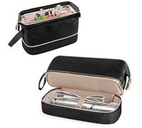 Fasrom Storage Case Compatible with Dyson Airwrap, Wide-open Hair Travel Bag Compatible with Shark Flexstyle Hair Dryer Attachments Storage for Women Travel Essentials, Black (Patent Design, Bag Only)