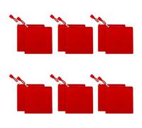 Fassave 12 Pack DIY Craft Cotton Canvas Bag, Multi-Purpose Cosmetic Bag Makeup Pouches with Zipper Travel Toiletry Bag, Red, XS