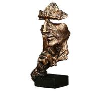 FASSME Is Golden Statue - Abstract Art Thinker Sculpture Resin Sculptures | Creative Decorative Objects Face Figurine for Home Decor Table Living Room