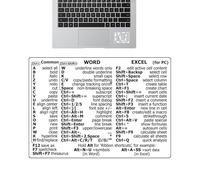 FASSME Keyboard Shortcuts - Word/Excel Laptop Keyboard Shortcuts Stickers, Scratch-Resistant, Waterproof PVC, Compatible with Windows x86